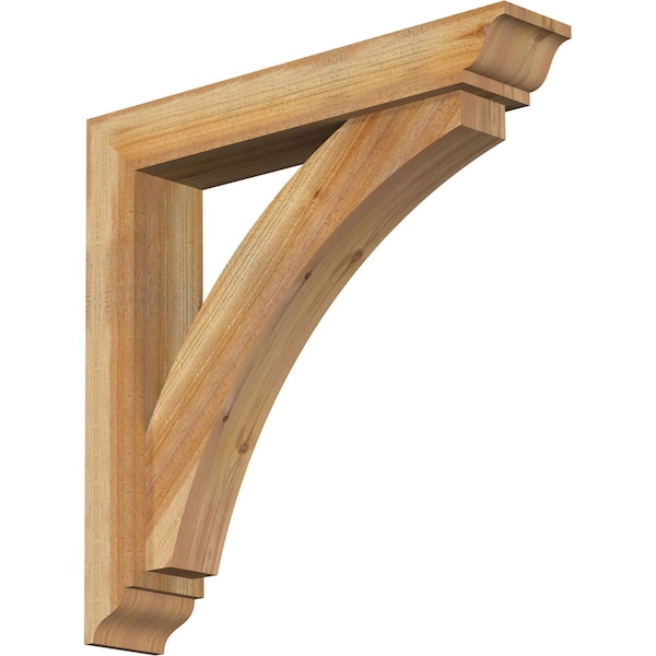 Ekena Millwork Thorton Traditional Rough Sawn Bracket w/ Offset Brace, Western Red Cedar, 6"W x 32"D x 32"H BKT0604X32X32THR01RWR - main